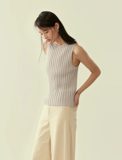 Relaxed Fit Rib Knit Vest